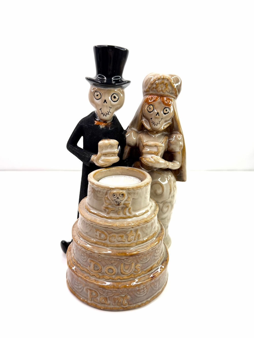 Yankee Candle Boney Bunch Skeleton Bride & Groom Till Death Do Us Part Figurine